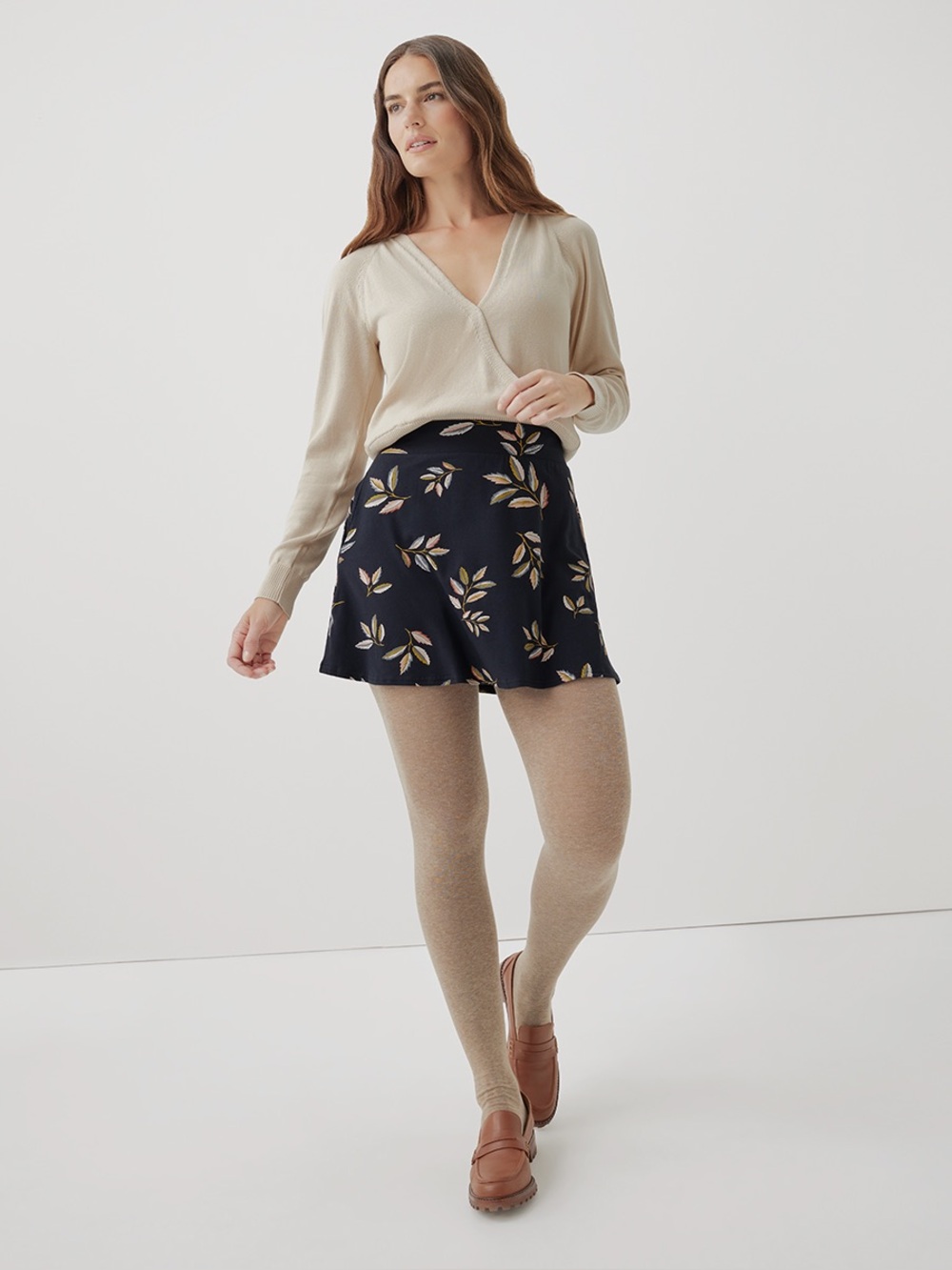 ‼️NWT: Pact Organic Fit & Flare Mini Botanical Skirt - S